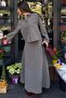 Khaki Tensel Shirt Skirt Set Mg2788 - 5