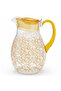 Decorative Clear Acrylic Beverage Jug with Yellow Leaf Print Artwork – 20 cm
