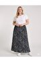 Plus Size Women's Cotton Skirt with Elastic Waist - 2