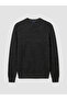 Black crew neck Corded Fabric men's sweater from gülis store - 5