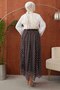 Molly Nelly Women's Printed Chiffon Polka Dot Lined Long Skirt - 3