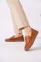 Testar rubber sole front strapped women's genuine leather shoes tan skin - 2