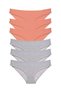 Glb-Stl41414 6 Pieces Super Eco Set Lycra Women's Slip Panties Powder Gray