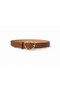 Women's Faux Leather Belt with Gold Heart Buckle Stylish Casual and Classic - 2