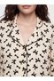 Trendlucky Maternity Pajama Set with Shirt Collar and Bow Print - 3