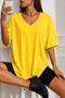 Basic V-Neck Oversize Unisex T-Shirt – Cotton Casual Daily T-Shirt