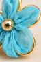 Women's Flower Earrings Tulle Textured Premium Design Stylish Gold Detailed Earrings - 6
