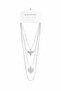 Steel Phoenix and Sparkling Heart Figured 4-Piece Combination Necklace Set Silver Color - 2
