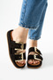 Tibu Nemi Buckle Suede Leather Slippers