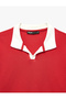 Cotton Regular Fit Short Sleeve Color Contrast Polo Collar T-Shirt - 5