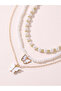Pack of 3 - White Pearl and Butterfly Necklace - 3