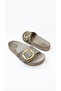 Women's Gold Single Buckle Anatomical Comfortable Stylish Soft Sole Slippers - 7