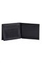 Black Textured Card Wallet with Money Compartment for Men - 3