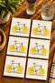 Limon Bisikleti Modern Design Set of 6 Coasters - Uv Printing Mdf - 10X10 cm