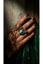 Bronze vintage women's ring authentic copper jewelry turquoise natural stone butterfly design adjustable - 6
