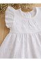 Breze brand white color girl's lined guipure dress with embroidery detail elegant summer dress - 3