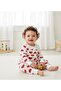 Baby Girl Set with Patterned Collar, Scalloped Collar, Long Sleeves, Cotton