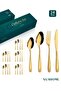 24-Piece Stainless Steel Cutlery Set Kitchen Utensil Western Tableware Gold