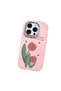 Pink Silicone Case Compatible with iPhone 15 Pro with Shock-Absorbing Camera Protections - 5