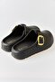 Women's Closed Front Single Buckle Anti-Slip Slippers Black - 4