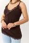 Women's sandy guipure lace cami top - brown - 4