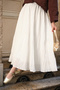 Women's Elastic Waist Crinkled Skirt White - 2