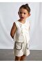 Girl's Embroidery Detailed Shorts Cream - 3