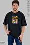 Unisex Crew Neck Winnie the Pooh Printed Cotton Oversize Short Sleeve T-Shirt