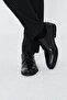 Black Genuine Leather Lace-Up Men's Classic Shoes - 4