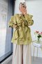 Premium Collared Blouse with Flounce Detail – Oil Green - 8
