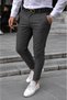 Men's Smoked Slim Fit Flexible Lycra Linen Trousers
