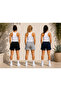 Women's Sports Shorts 3-Piece Combination Black Gray Navy Blue Comfortable Cut - 3