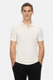 Oscar White Polo Collar Seersucker Printed Soft Textured Modal Fabric Standard Fit Men's Tshirt