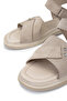 Women's Genuine Leather Beige Suede Flat Sandals - 4