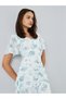 White Floral Mesh Gathered Maxi Dress - 2