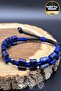Men's Natural Stone Bracelet Lapis Lazuli Hematite Stylish Design Macrame Bracelet - 3