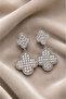 Zircon Stone Embellished Premium Silver Color Dangle Women's Earrings - 6