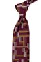 Burgundy Motif Silk Tie İk2388