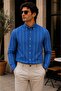 Men's Striped Textured Summer Shirt - 3