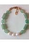 Natural Stone Aventurine and Real Pearl Women's Bracelet - 3