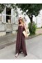 Brown Embroidered Dress - 3437 - 5