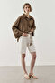 Wide Collar Tencel Shirt Khaki - 5