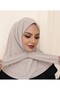 Women's Hijab with Snap Fasteners, Ready-To-Wear Turban Scarf Shawl Stone - 3