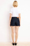 Women's Shorts High Waist City Fit Mom Silhouette Straight Leg Plain Pattern Denim Rigid Woven Short - 5