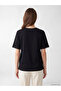 Black V-Neck Blouse with Embroidery Detail