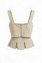 Women's Linen Lace-Up Corset Bustier - 2