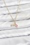 316L Steel Chain Gold Color Fish Tail Model Zircon Stone Women's Necklace 5886