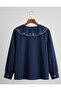 LINEN EMBROIDED TOP LOOSE FIT FREE SIZE - 3