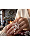 Gold Color Zircon Stone Snowflake Model Steel Necklace - 3