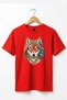 Ethnic Turkish Motifs and Wolf Print Moon Star and Turkish States Print 100% Cotton Basic T-Shirt